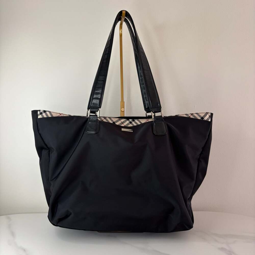 Burberry Nylon Tote Bag with Nova Check Trim - Picture 2 of 15